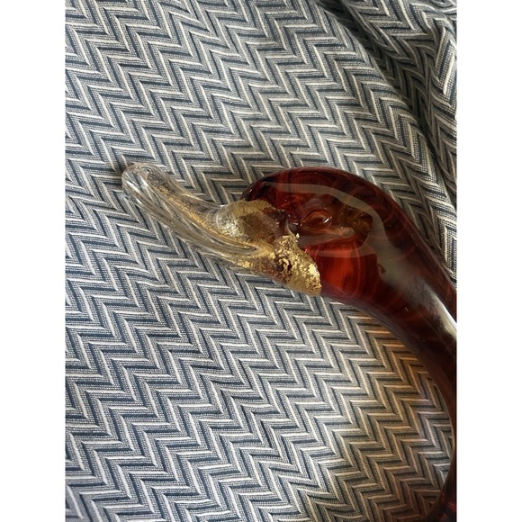 Vintage Murano Art Glass Duck 7.5"  Amber Glass - Picture 2 of 15